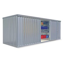 Materialcontainer Einzelmodul, HxBxT 2.150 x 2.100 x 1.140 mm, montiert, Holzfußboden, lackiert