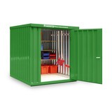 Materialcontainer Einzelmodul, HxBxT 2.150 x 2.100 x 2.170 mm, montiert, Holzfußboden, lackiert