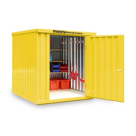 Materialcontainer Einzelmodul, HxBxT 2.150 x 2.100 x 2.170 mm, montiert, Holzfußboden, lackiert