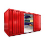 Materialcontainer Einzelmodul, HxBxT 2.150 x 4.050 x 2.170 mm, montiert, Holzfußboden, lackiert