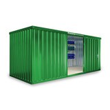 Materialcontainer Einzelmodul, HxBxT 2.150 x 5.080 x 2.170 mm, montiert, Holzfußboden, lackiert