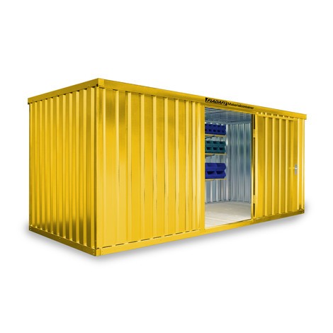 Materialcontainer Einzelmodul, HxBxT 2.150 x 5.080 x 2.170 mm, montiert, Holzfußboden, lackiert