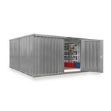 Materialcontainer Kombination, 2 Module, HxBxT 2.150 x 5.080 x 4.340 mm, vormontiert, Holzfußboden, lackiert