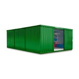 Materialcontainer Kombination, 3 Module, HxBxT 2.150 x 4.050 x 6.520 mm, vormontiert, Holzfußboden, lackiert