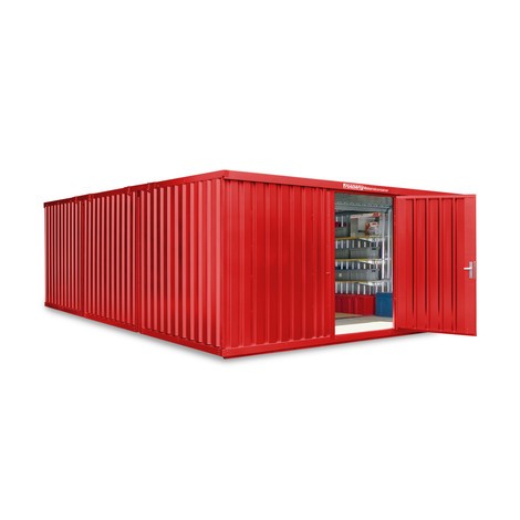 Materialcontainer Kombination, 3 Module, HxBxT 2.150 x 5.080 x 6.520 mm, vormontiert, Holzfußboden, lackiert