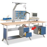 Meuble bas à 3 tiroirs pour table de système de poste de travail Bedrunka+Hirth, H x l x P 500 x 370 x 400 mm