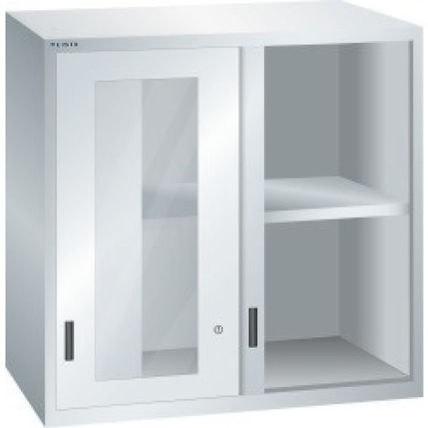 Nástavcová skříň s posuvnými dveřmi a průzorem pro skříň se zásuvkami LISTA, VxŠxH 1000 x 1023 x 725 mm