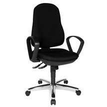 Obrotowe krzesło biurowe Topstar® Syncro-Steel II, oparcie tapicerowane