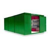 Opslagcontainer combinatie, 3 modules, hxbxd 2.150 x 3.050 x 6.520 mm, voorgemonteerd, houten bodem, gelakt