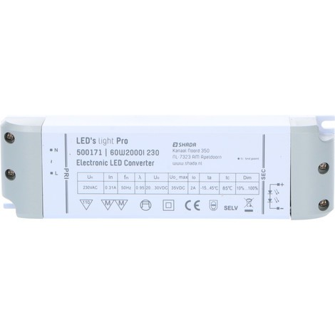 Panel-Netzteil - 60W IP20 - dimmbar