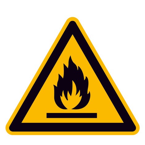 Panneau d'avertissement : Avertissement relatif aux matières inflammables
