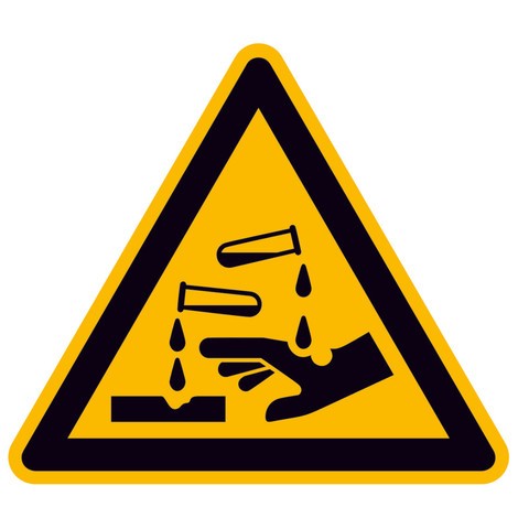 Panneau d'avertissement : Danger Produits corrosifs
