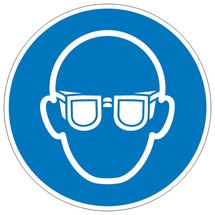 Panneau d’avertissement - Port obligatoire de lunettes de protection