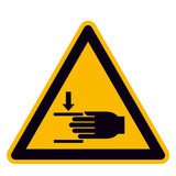 Panneau d'avertissement : Risque de blessures aux mains