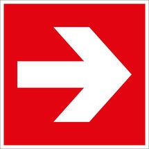 Panneau de protection incendie – Indication de direction vers la gauche / vers la droite