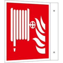 Panneau de protection incendie – Lance incendie, drapeau