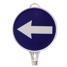 Panneau d’information « Flèche de direction », orientée vers la gauche, rond