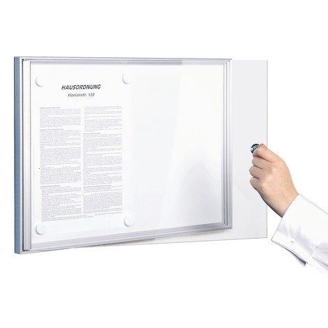 Panneau d'information plat avec porte en verre sans cadre