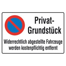 Panneau d'interdiction de stationner « Terrain privé »