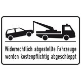 Panneau d'interdiction de stationner « Véhicules en stationnement illégal »