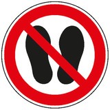 Panneau d'interdiction : Défense de marcher sur la surface