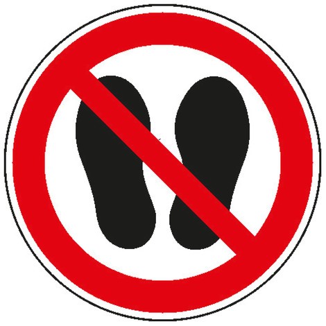Panneau d'interdiction : Défense de marcher sur la surface