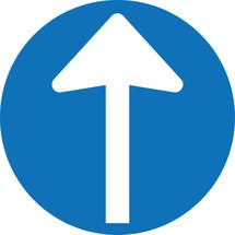 Panneau d’obligation « Flèche de direction », lot de 4