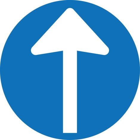 Panneau d’obligation « Flèche de direction », lot de 4