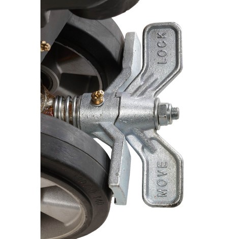 Parking brake for Jungheinrich AMX I15e stainless steel scissor lift pallet truck, for solid rubber steering castors