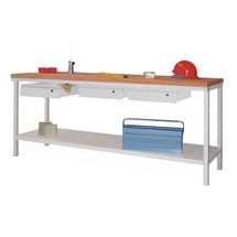 PAVOY Werktisch mit 3 Schubladen + Ablageboden, HxBxT 900 x 2.000 x 700 mm
