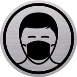 Piktogramm „Mund-Nasen-Schutz tragen“, Edelstahl