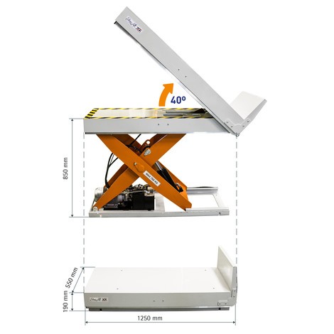 plataforma elevadora de tijera EdmoLift® con función de inclinación