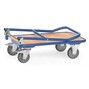 Plateauwagen fetra® met houten laadvlak, beugel inklapbaar