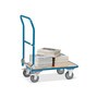 Plošinový vozík fetra® s dřevěnou ložnou plochou, sklopné madlo