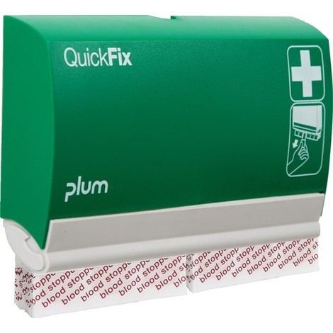 plum Pflasterspender QuickFix 4, inkl. 2 Nachfüllpacks mit 45 Stück Blood Stopper Pflastern