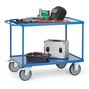 Pojízdný montážní vozík se stolkem fetra® s vanami z ocelového plechu