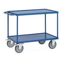 Pojízdný montážní vozík se stolkem fetra® s vanami z ocelového plechu