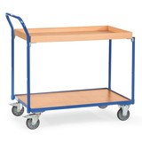 Pojízdný stolek fetra®, 1 dřevěná police + 1 dřevěný box