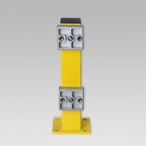 Post for C-profile barrier boards, outdoor use