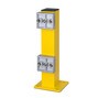 Post for C-profile barrier boards, outdoor use