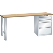Pracovní stůl LISTA 27x27E, (ŠxHxV) 1500x700x840 mm, Multiplex, 4 zásuvky