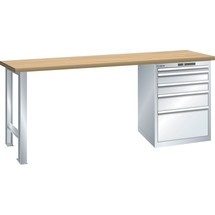 Pracovní stůl LISTA 27x27E, (ŠxHxV) 1500x700x840 mm, Multiplex, 5 zásuvek