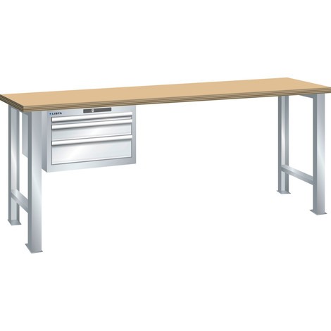 Pracovní stůl LISTA 27x27E, (ŠxHxV) 2000x700x890 mm, Multiplex, 3 zásuvky