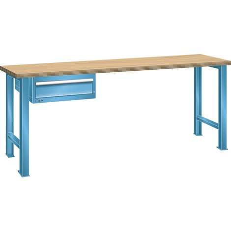 Pracovní stůl LISTA 27x36E, (HxV) 750x890 mm, Multiplex, 1 zásuvka