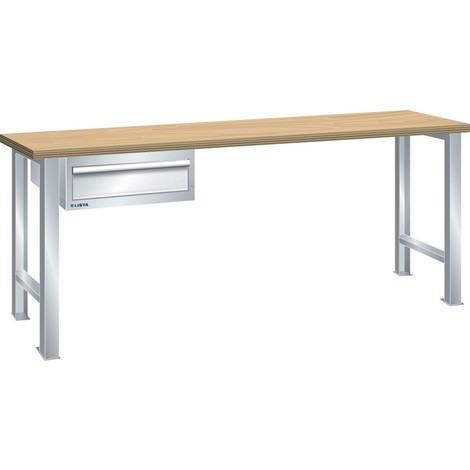 Pracovní stůl LISTA 27x36E, (HxV) 800x900 mm, buk, 1 zásuvka