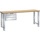 Pracovní stůl LISTA 27x36E, (ŠxHxV) 1500x750x740-1090 mm, Multiplex, 3 zásuvky