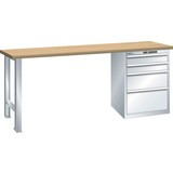 Pracovní stůl LISTA 27x36E, (ŠxHxV) 1500x750x840 mm, Multiplex, 4 zásuvky