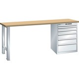 Pracovní stůl LISTA 27x36E, (ŠxHxV) 1500x750x890 mm, Multiplex, 6 zásuvek