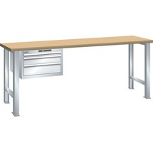 Pracovní stůl LISTA 27x36E, (ŠxHxV) 2000x750x840 mm, Multiplex, 3 zásuvky