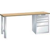 Pracovní stůl LISTA 27x36E, (ŠxHxV) 2000x750x840 mm, Multiplex, 5 zásuvek